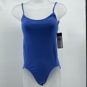 NWT BCBG MaxAzria Nylon Bodysuit - Blue - Size M/L
